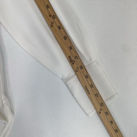 Madewell Contrast Stitch Popover Shirt XXS Ivory Long Sleeve Tunic Oversized - Picture 9 of 10